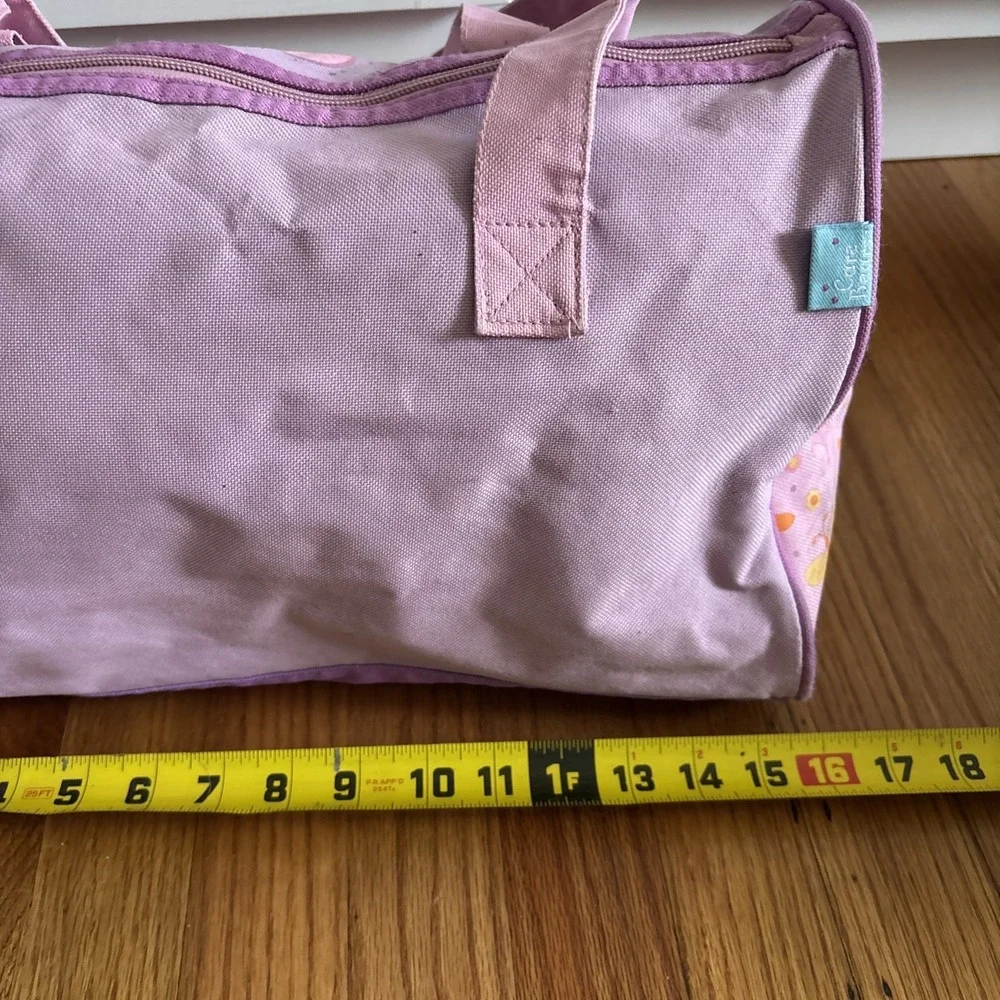 Vtg Care Bears Duffle Bag Tote Pink & Purple Overnight Love A Lot Friend Retro